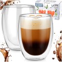 2 x Szklanka Termiczna 370ml Podwójne Szkło Kawa Herbata VILDE