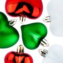 Bombki Choinkowe VILDE Serduszka Czerwone Zielone Białe 6,5/4,5 cm
