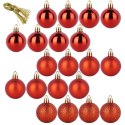 Bombki Czerwone 20 szt. Nietłukące 4 cm Komplet Mat/Błysk/Brokat Dekor