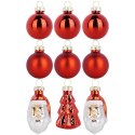 Bombki Czerwone 9 szt. Nietłukące 3 / 5 cm Choinka Mikołaj Okrągłe