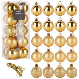 Bombki Złote 20 szt. Nietłukące 4 cm Komplet Mat/Błysk/Brokat Dekor