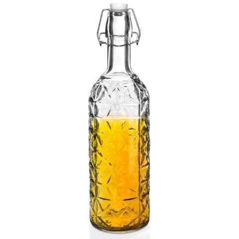 Butelka Szklana ORION 750 ml z Klipsem Retro na Wino lub Nalewki