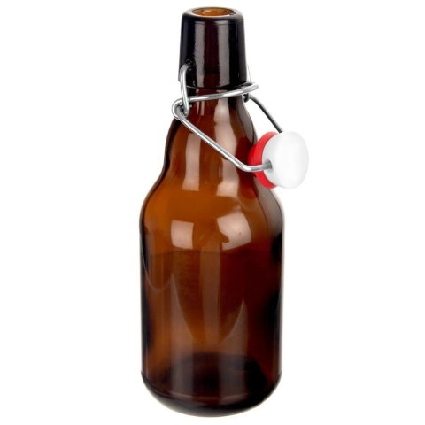 Butelka Szklana ORION z Klipsem 340 ml Ciemne Szkło Retro na Nalewki Oliwę
