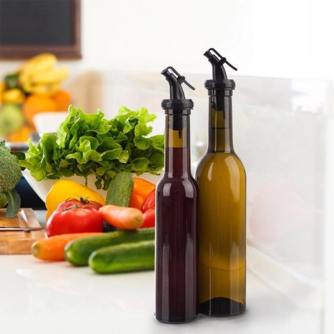 Butelka na Oliwę Ocet 210 ml Szklana Brązowa Ciemna z Dozownikiem