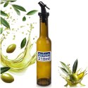 Butelka na Oliwę Ocet 210 ml Szklana Brązowa Ciemna z Dozownikiem