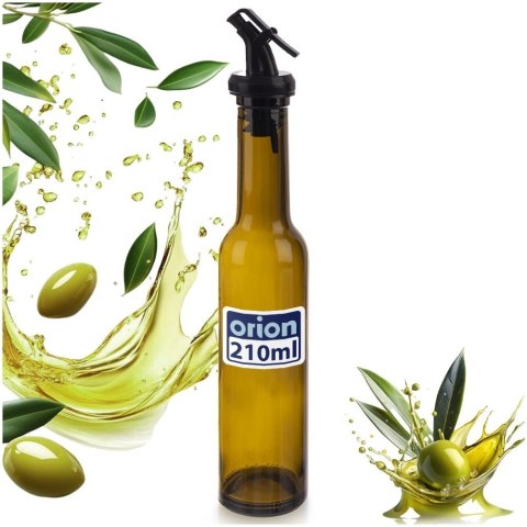 Butelka na Oliwę Ocet 210 ml Szklana Brązowa Ciemna z Dozownikiem