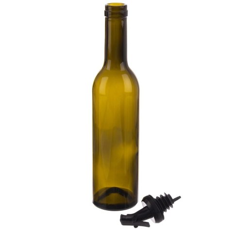 Butelka na Oliwę Ocet 380 ml Szklana Brązowa Ciemna z Dozownikiem