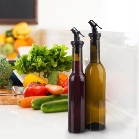 Butelka na Oliwę Ocet 380 ml Szklana Brązowa Ciemna z Dozownikiem