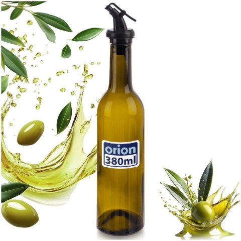 Butelka na Oliwę Ocet 380 ml Szklana Brązowa Ciemna z Dozownikiem