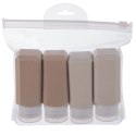 Butelki Podróżne Zestaw 4 szt. Silikon 90 ml ORION Szczelne Etui 16 x 16 cm