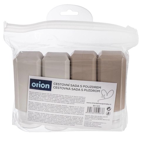 Butelki Podróżne Zestaw 4 szt. Silikon 90 ml ORION Szczelne Etui 16 x 16 cm
