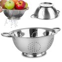 Cedzak Kuchenny Stalowy ORION 24 cm Miska z Uchwytami na Makaron i Warzywa