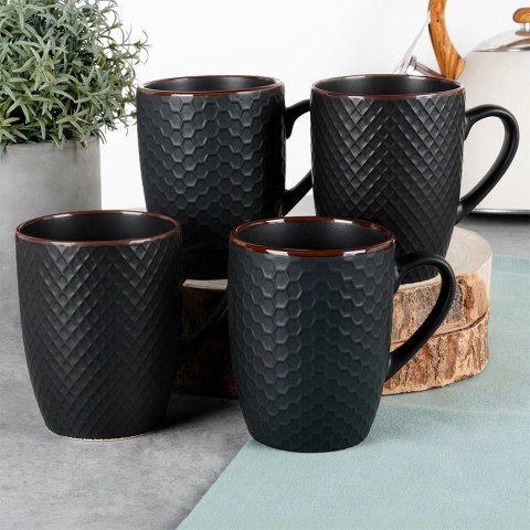 Ceramiczne Kubki do Kawy Herbaty Ceramiczne Dekoracyjne VILDE 400 ml 4 szt.