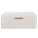 Chlebak Metalowy ORION Biały 42 x 24 x 16,5 cm Whiteline z Bambusowym Uchem