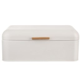 Chlebak Metalowy ORION Biały 42 x 24 x 16,5 cm Whiteline z Bambusowym Uchem