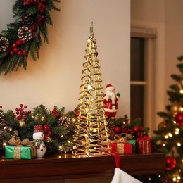 Choinka Stożek Ażurowa Złota 40 cm 30 LED z Timerem na Baterie