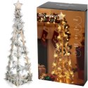 Choinka Świąteczna Stożek Drewniana 68 cm 40 LED z Timerem Ozdoba