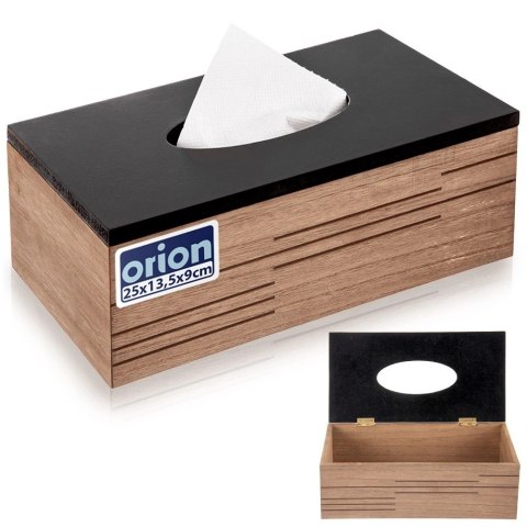 Chustecznik Drewniany MDF Loft Line Czarna Pokrywa ORION na Serwetki