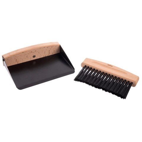 Mini Zmiotka z Szufelką ORION Metal Drewno z Magnesem do Blatu Czarne