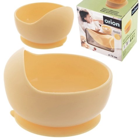 Miseczka dla Dziecka 12 cm 360 ml Silikonowa z Przyssawką Żółta ORION