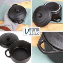 Miseczka do Zapiekania 450 ml Porcelanowa Czarna z Pokrywką VILDE