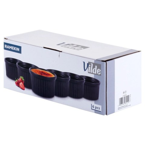 Miseczki do Zapiekania Pieczenia Ceramiczne Czarne VILDE 260 ml 6 szt.