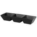 Miseczki na przekąski ceramiczne czarne potrójne 29 cm