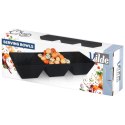 Miseczki na przekąski ceramiczne czarne potrójne 29 cm