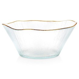 Miska Sałatkowa Stołowa 21 x 20 cm 1,2 L Szkło Złoty Rant VILDE