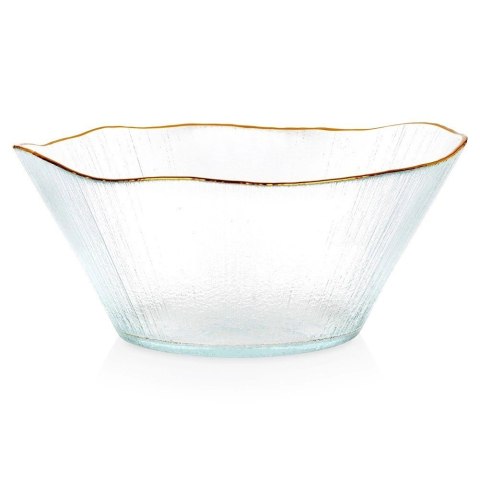 Miska Sałatkowa Stołowa 21 x 20 cm 1,2 L Szkło Złoty Rant VILDE