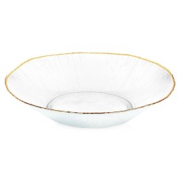 Miska Sałatkowa Stołowa 29,5 x 29 cm 1,6 L Szkło Złoty Rant VILD