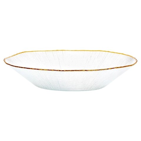 Miska Sałatkowa Stołowa 29,5 x 29 cm 1,6 L Szkło Złoty Rant VILD
