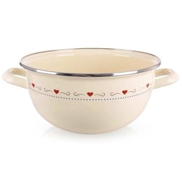 Miska emaliowana z uchwytami kremowa TONCA 33 cm, 5 l
