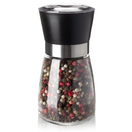 Młynek Ręczny do Pieprzu i Soli Szklany 13 cm z Pokrywką ORION