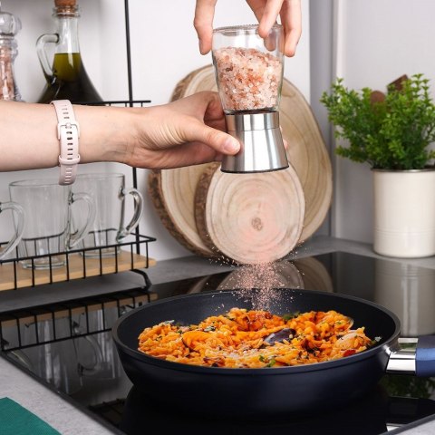 Młynek do Mielenia Pieprzu i Soli Szklany Przyprawnik ORION 13,5 cm