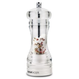 Młynek do Mielenia Przypraw Pieprzu Soli Akrylowy Przezroczysty NAVA 14 cm