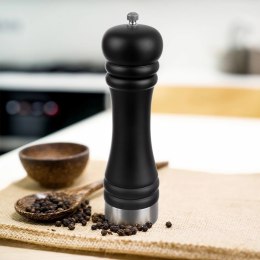 Młynek do Pieprzu i Soli Drewniany Czarny 21,5 cm Regulacja ORION