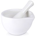 Moździerz z Tłuczkiem do Przypraw Porcelanowy Biały Houseware