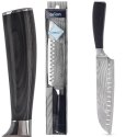 Nóż Santoku 31 cm Stal Damasceńska Drewniany Uchwyt Solidny Trwały ORION