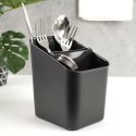 Ociekacz na Sztućce 14 x 11 x 16 cm Tworzywo Czarny do Zmywarki VILDE