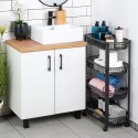 Organizer Na Kółkach Czarny EXCELLENT HOUSEWARE 4-Poziomowy 46x26x79 cm