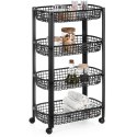 Organizer Na Kółkach Czarny EXCELLENT HOUSEWARE 4-Poziomowy 46x26x79 cm
