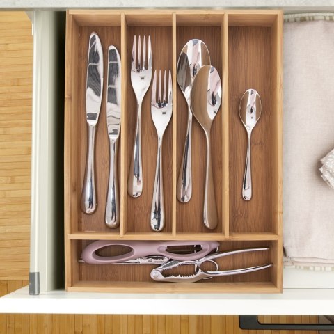 Organizer Wkład Pojemnik na Sztućce do Szuflady Bambusowy ORION 35x26 cm