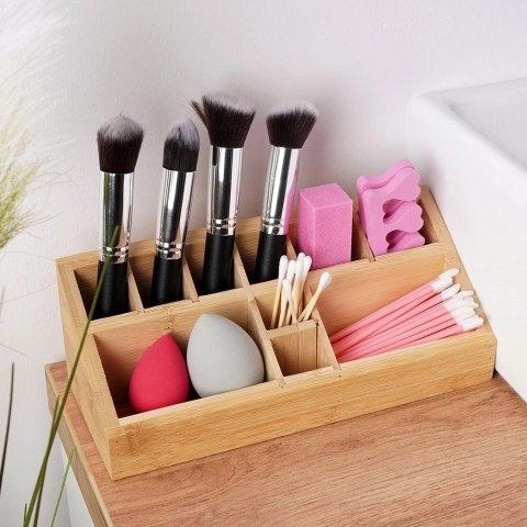 Organizer na Kosmetyki Bambusowy 23 x 9 x 8,5 cm ELEGANZA 10 Przegródek