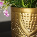 Osłonka na Doniczkę Metalowa Złota Dekoracyjna Ozdobna VILDE 19 x 18 cm