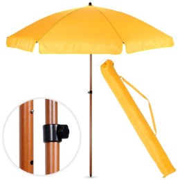 Parasol Plażowy Ogrodowy Stabilny Żółty Regulowany Składany AMBIANCE 200 cm