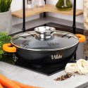 Patelnia Głęboka Granitowa 3,3 L 28 cm Pokrywka Aroma Dozownik VILDE
