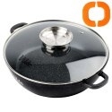 Patelnia Głęboka Granitowa 3,3 L 28 cm Pokrywka Aroma Dozownik VILDE