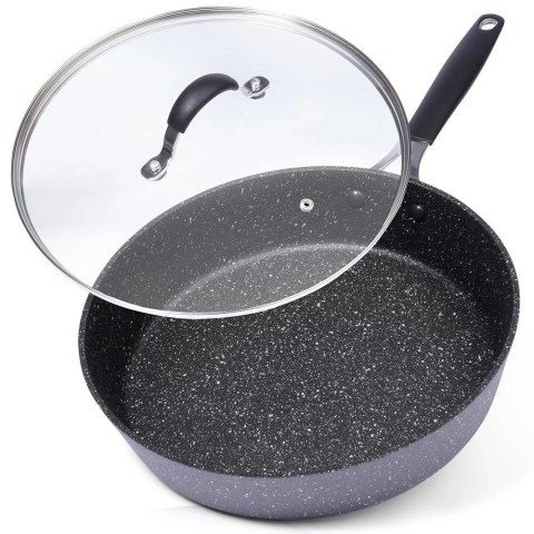 Patelnia Granitowa z Pokrywką 28 cm ORION Stoner Indukcja Piekarnik