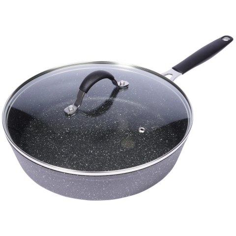 Patelnia Granitowa z Pokrywką 28 cm ORION Stoner Indukcja Piekarnik